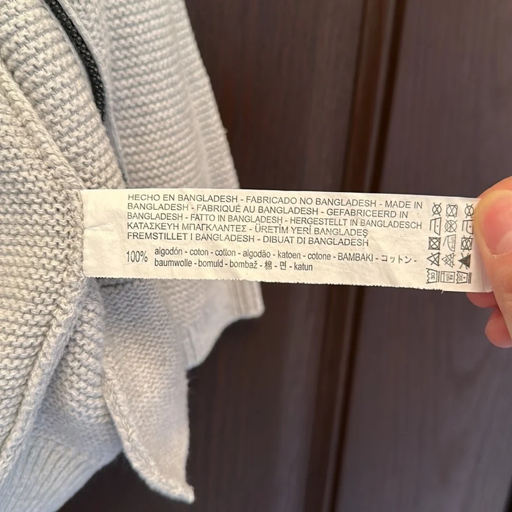 3/$25 Zara Knitwear Toddler Zip Cardigan Sweater Gray 2-3 Years 100% Cotton Boys